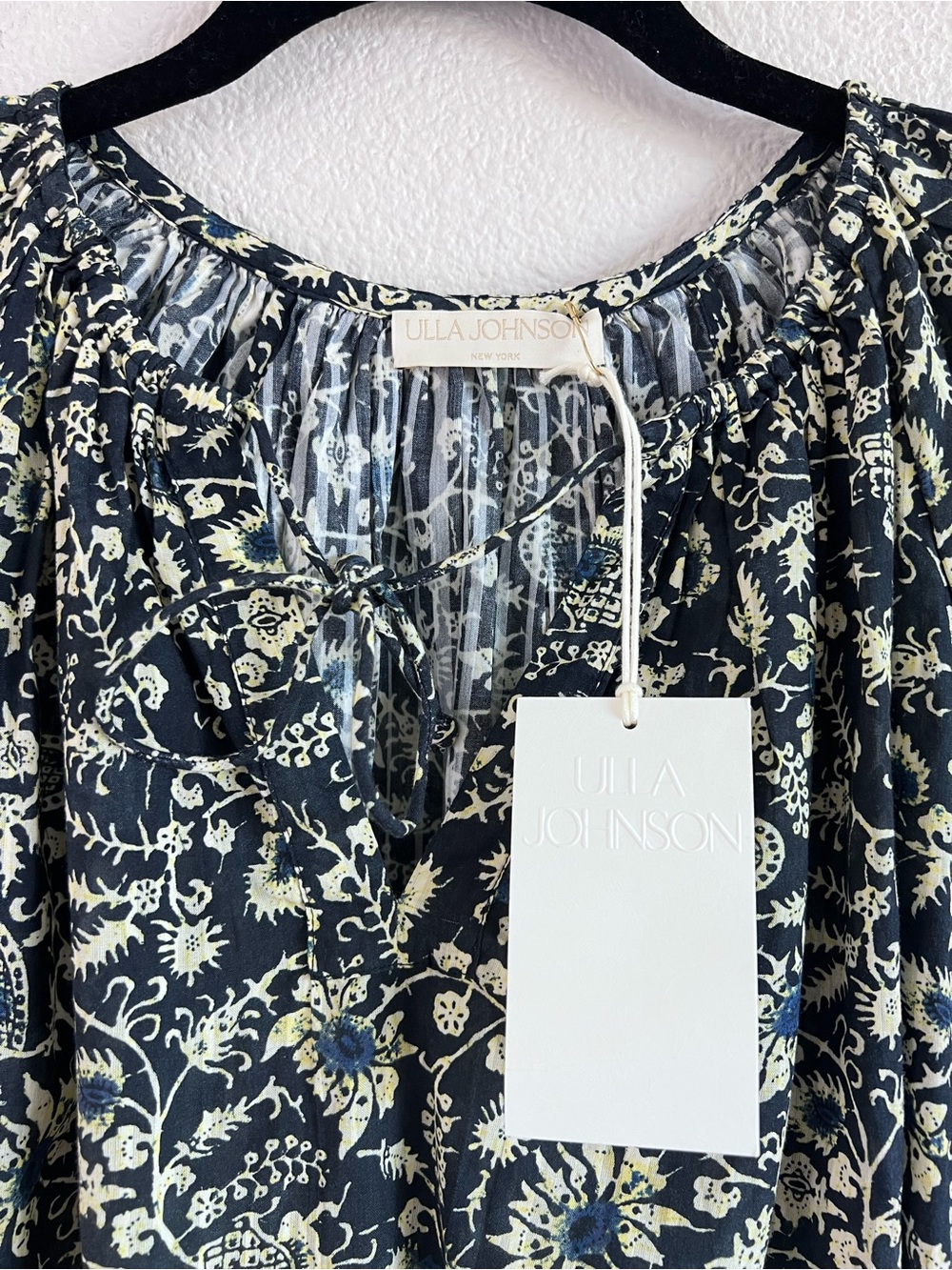 NWT Ulla Johnson Womens Sena Short Sleeve Blouse Raven Floral Cottagecore Whimsy - Picture 4 of 7